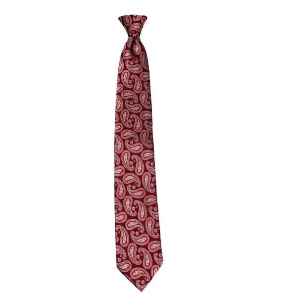 Burgundy Paisley Clip On Tie Mens Clip On Ties