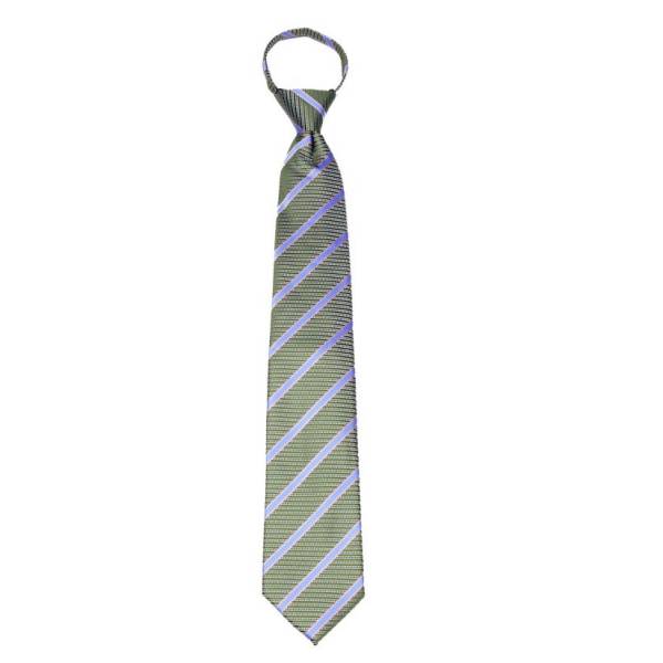 Green Stripe Men's XL Zipper Tie Zipper Ties