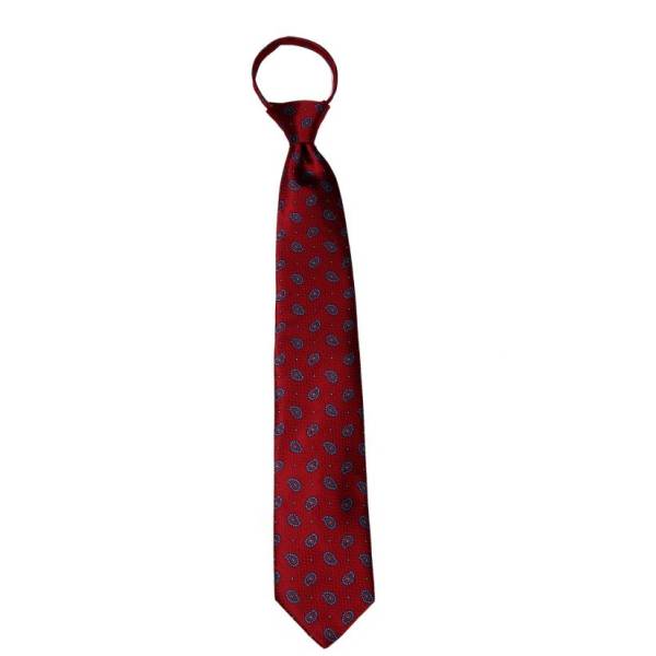 Burgundy Paisley Men's XL Zipper Tie Zipper Ties