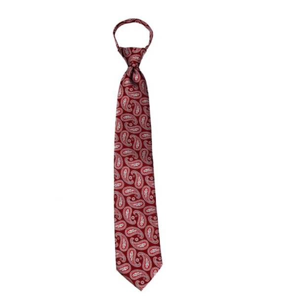 Burgundy Paisley Men's XL Zipper Tie Zipper Ties