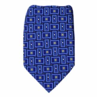 Blue Pattern Men's XL Zipper Tie Zipper Ties