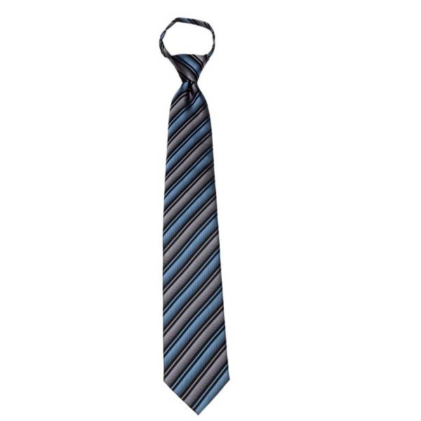 Gray Stripe Men's XL Zipper Tie Zipper Ties