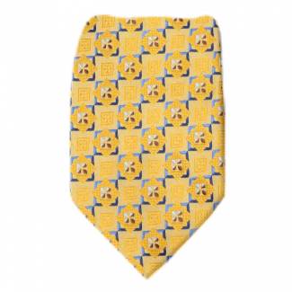 Gold Pattern Men's Zipper Tie Regular Length Zipper Tie
