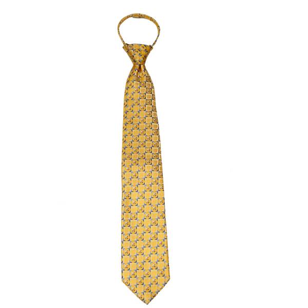 Gold Pattern Men's Zipper Tie Regular Length Zipper Tie