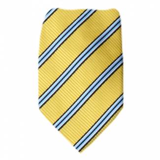 Gold Stripe Men's Zipper Tie Regular Length Zipper Tie
