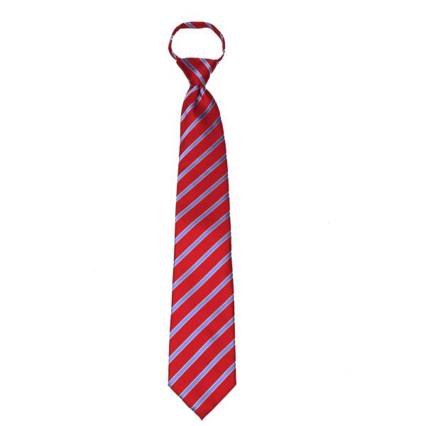 Burgundy Stripe Men's Zipper Tie Regular Length Zipper Tie