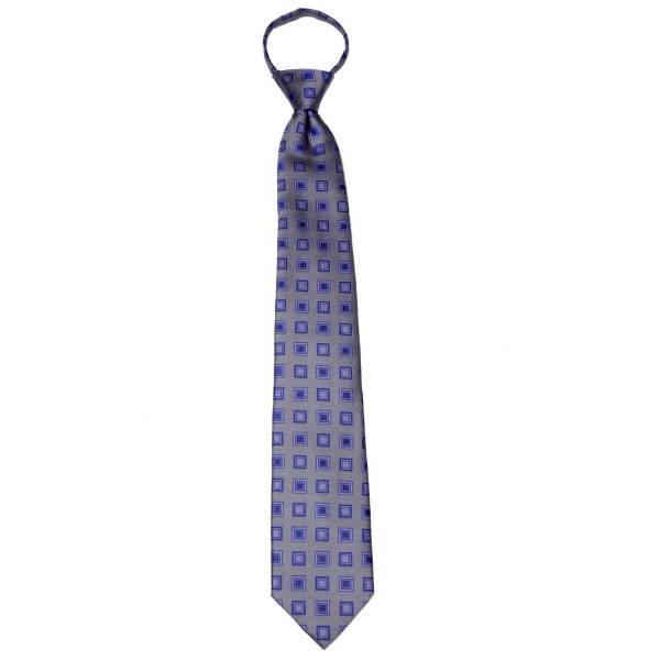 Gray Pattern Men's Zipper Tie Regular Length Zipper Tie