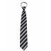 Gray Stripe Men's Zipper Tie Regular Length Zipper Tie