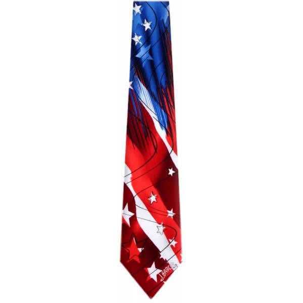 Jerry Garcia Designer 4th of July Tie Red Regular Length